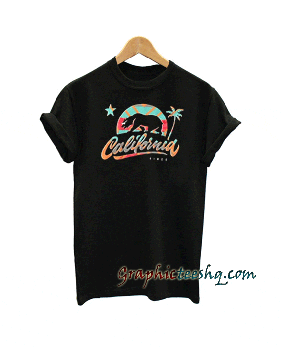 California Vibes tee shirt for adult men and women. It feels soft