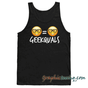Geekquals-White Text Tank top