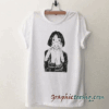Girl holding cat print tee shirt