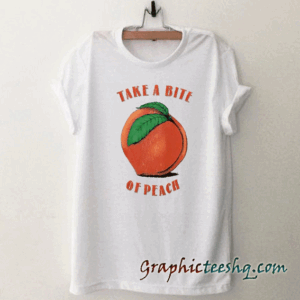 Take a bite of peach tee shirt