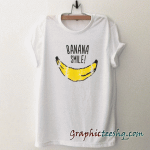 Banana Smile Fruit Print tee shirt