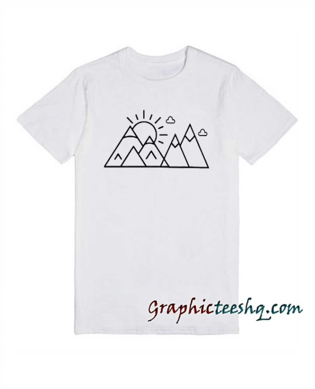Mountain tee shirt for adult men and women. It feels soft