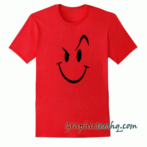 Red Naughty smile Printed tee shirt