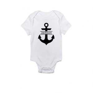 Anchor with Personalized Name Baby Onesie