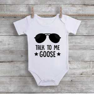 Top Gun Talk To Me Goose Baby Onesie