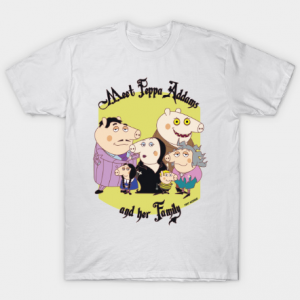 Peppa Pig x Addams Family - Meet Peppa Addams and her Family tee shirt