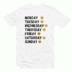 Emoji Days Of The Week tee shirt