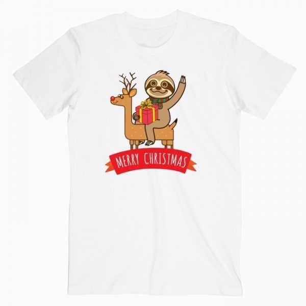 Sloth Merry Christmas tee shirt