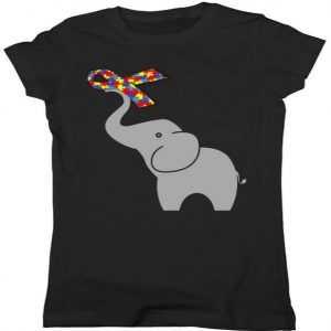 Elephant Autism Awareness Ribbon Junior Fit tee shirt