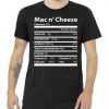 Funny Thanksgiving Mac N Cheese Nutrients Facts tee shirt