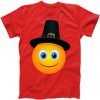 Thanksgiving Pilgrim Emoji Smiley tee shirt