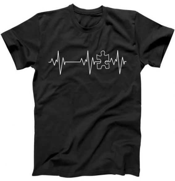 Autism Heartbeat Pulse Puzzle Tee Shirt for adult men and women.It ...