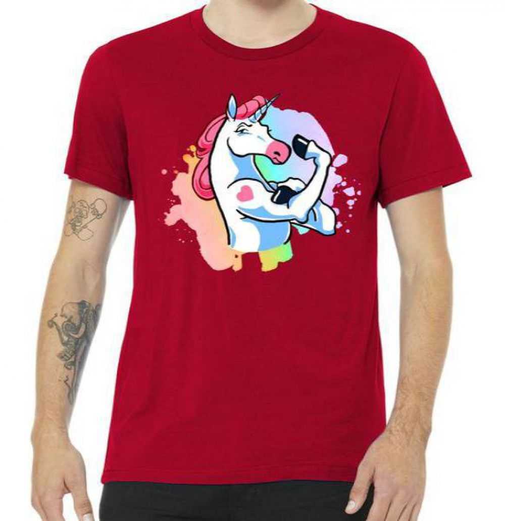 Muscle Unicorn Tee Shirt for adult men and women.It feels soft and