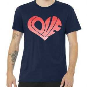 Retro Valentine Love Heart tee shirt
