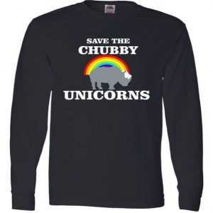 Save The Chubby Unicorns Rainbow Long Sleeve tee shirt