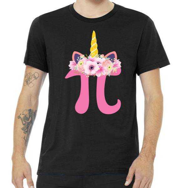 Unicorn Pi Day tee shirt
