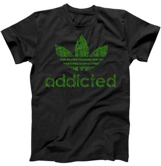 Addicted Weed Logo tee shirt