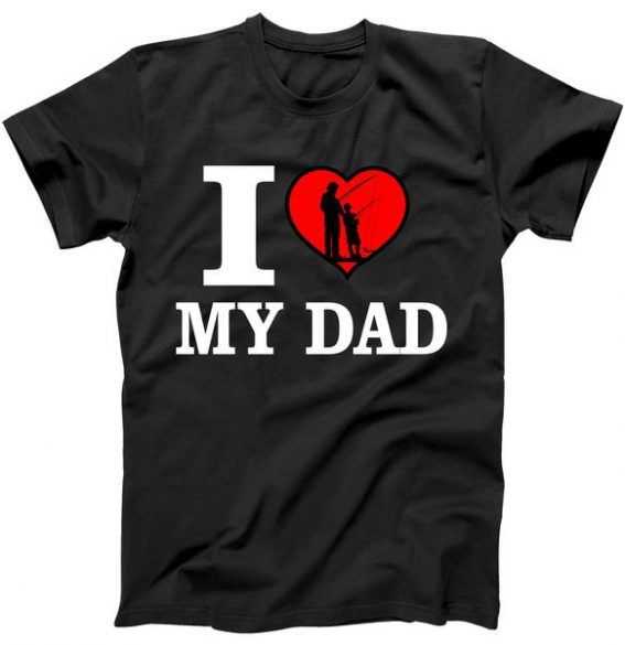 I Love My Dad Heart Tee Shirt for adult men and women.It feels soft and ...