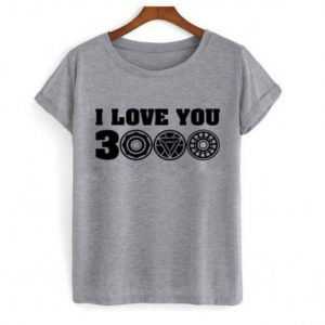 I Love You 3000 Graphic Grey tee shirt