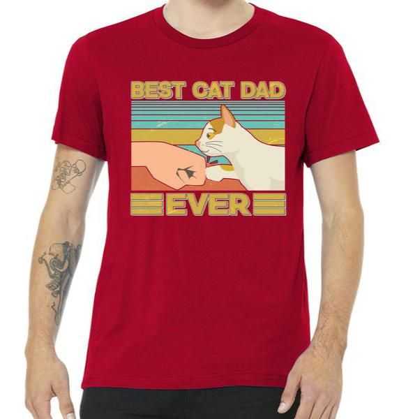 Retro Best Cat Dad Ever tee shirt