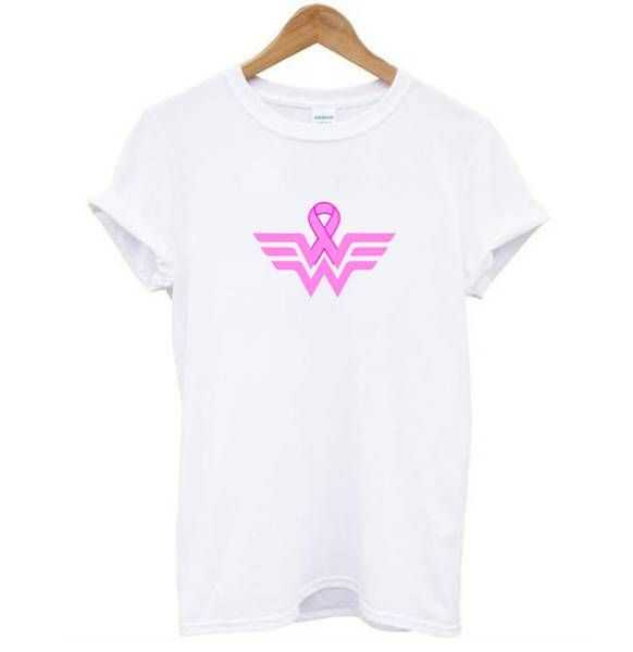 Wonder Woman Breast Cancer Awareness tee shirt