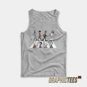 Peanuts In Abbey Road The Beatles Snoopy Tank Top